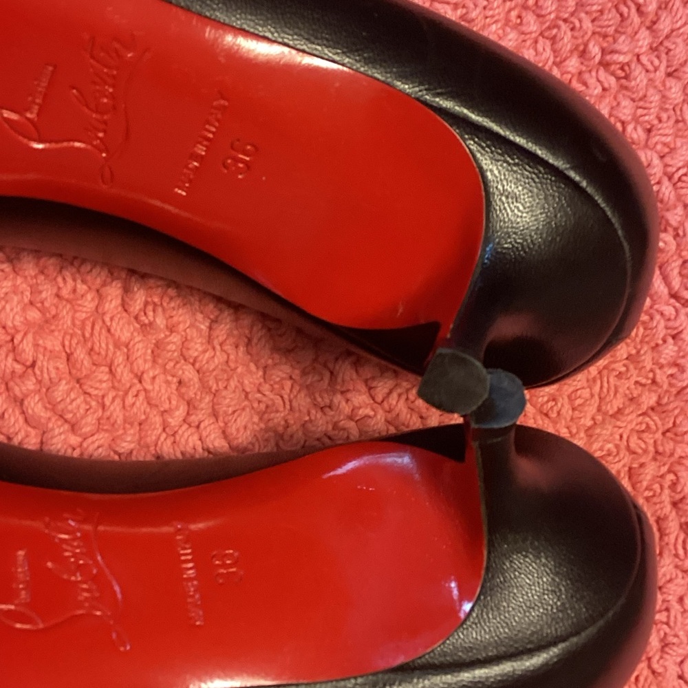 Christian Louboutin Black Heels with Silver Accents - Picture 3 of 7